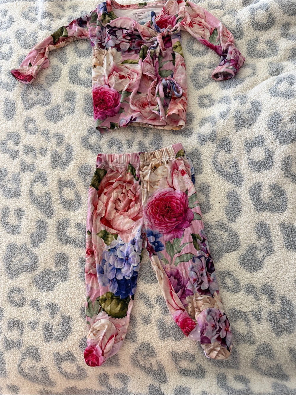 Posh Peanut Pink Rose & Lavender Floral Two-Piece Set